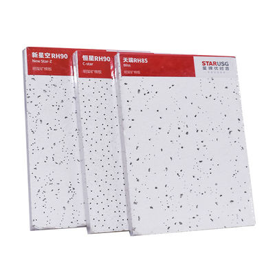 Plafond en laine minérale Carreaux de plafond décoratifs Panneau mural moderne pour plafond acoustique